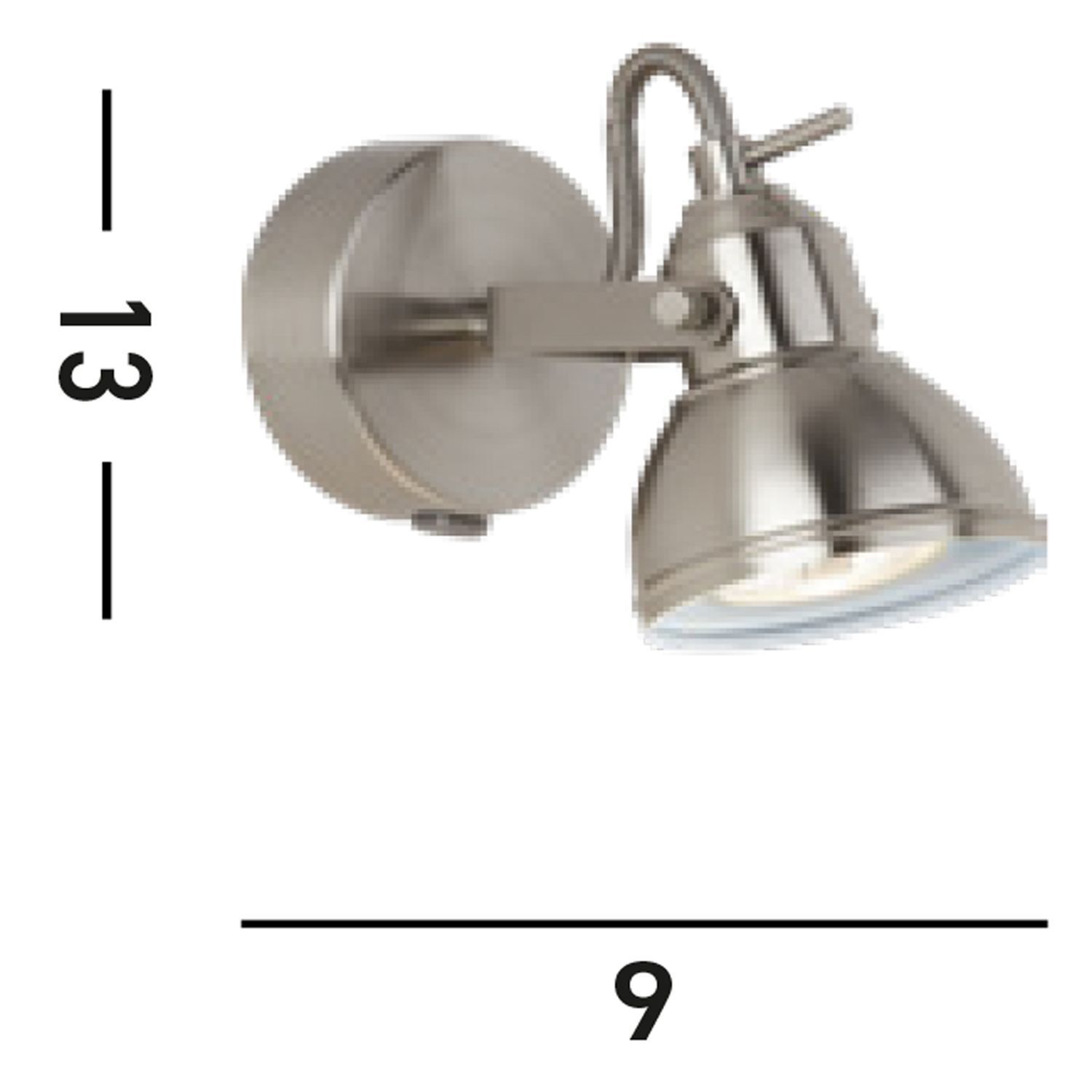 Spot mural en métal orientable GU10 jusqu'à 50 W en argent