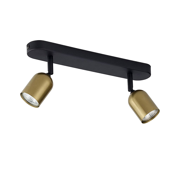 Deckenstrahler Flur deckenleuchte, spotlight, dual heads, gold, metallic