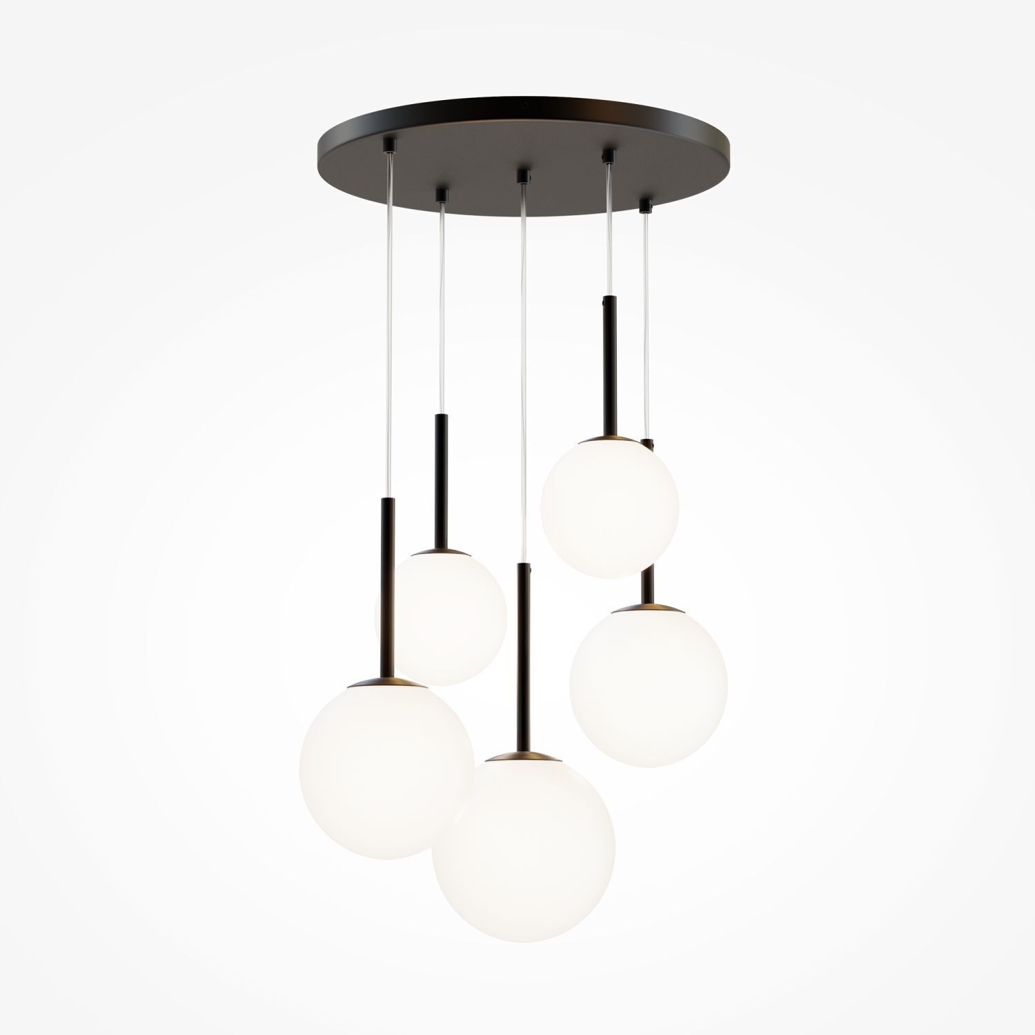 Suspension métal verre L : 45 cm H : max. 222,5 cm E14