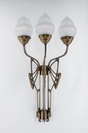 Applique murale confortable laiton verre blanc E27 3-flamme