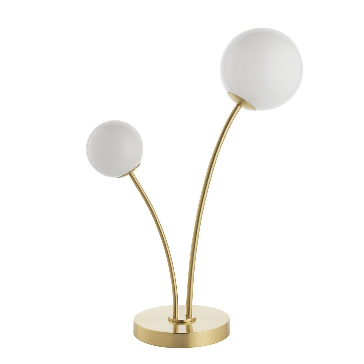 Lampe de table métal verre 54,8 cm de haut en laiton blanc 2x G9