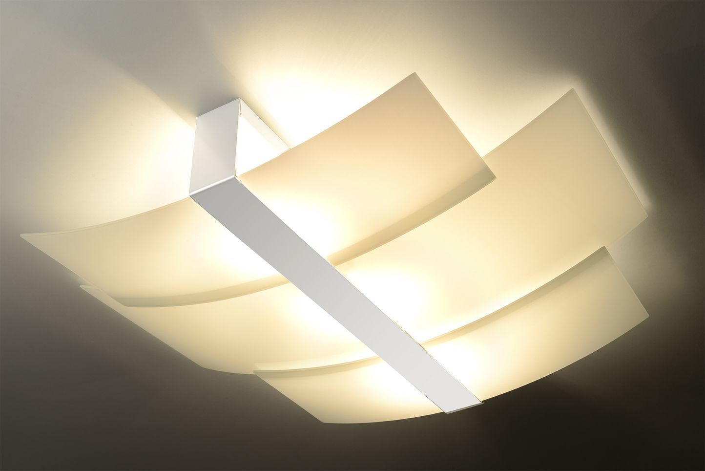 Plafonnier Abat-jour en verre anti-éblouissant Blanc 3x E27 MAGO