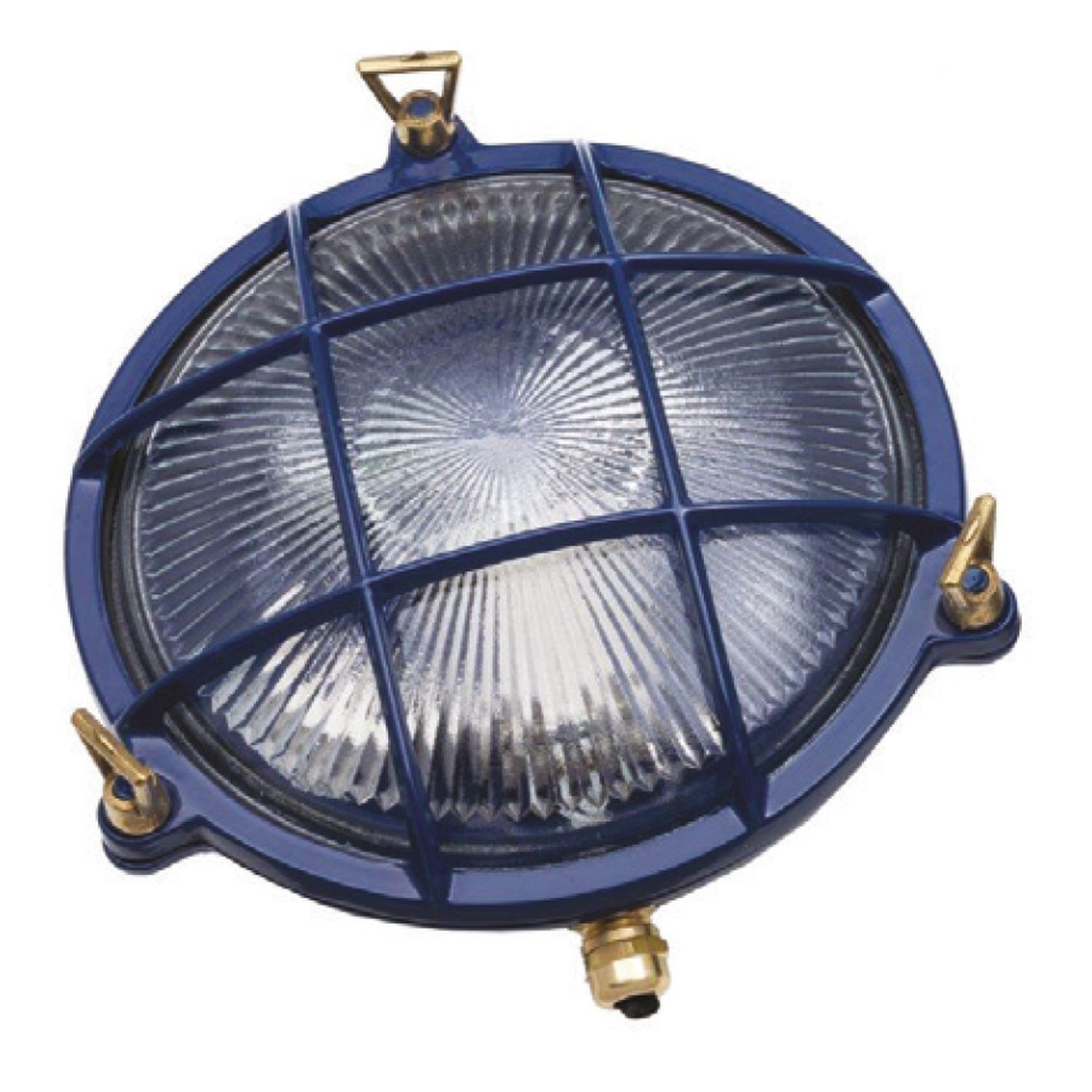 Lampe d'extérieur laiton verre Ø 21 cm E27 bleu IP64 SERIFOS