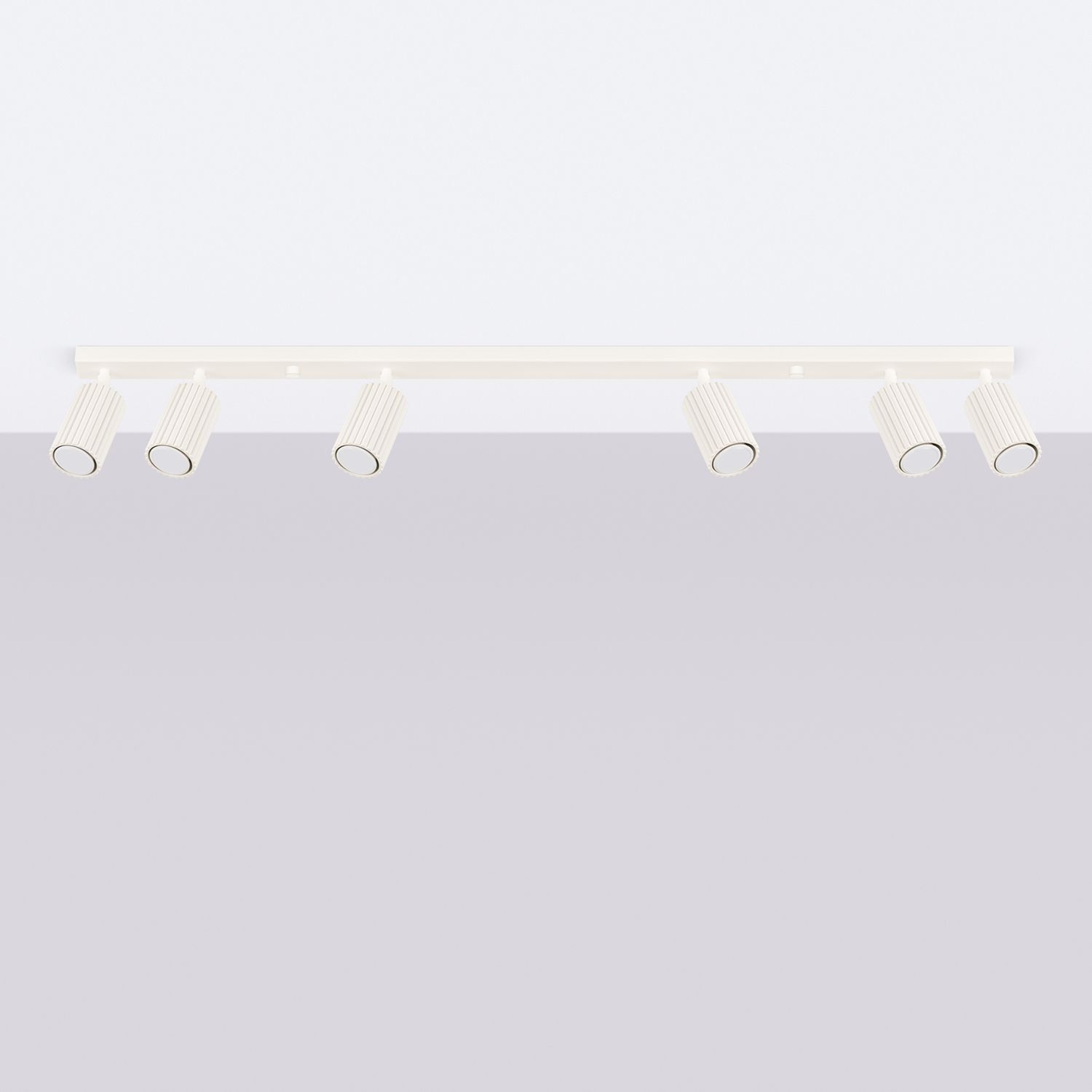 Spot de plafond moderne 6 flammes GU10 117 cm de long en crème