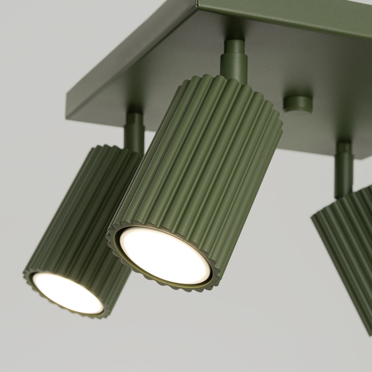 Lampe de plafonnier Vert L : 25 cm petit orientable 4x GU10 Aluminium