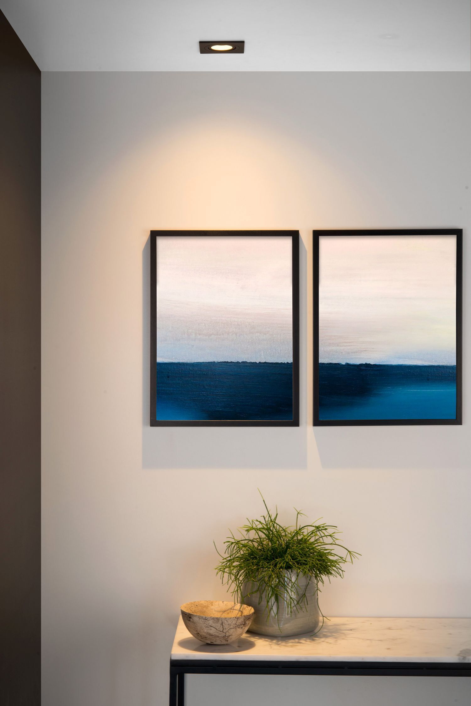 Einbauleuchte Aluminium Schwarz GU10 L:9 cm edel Pflanze, Kunst, Malerei, Innenarchitektur, Fenster