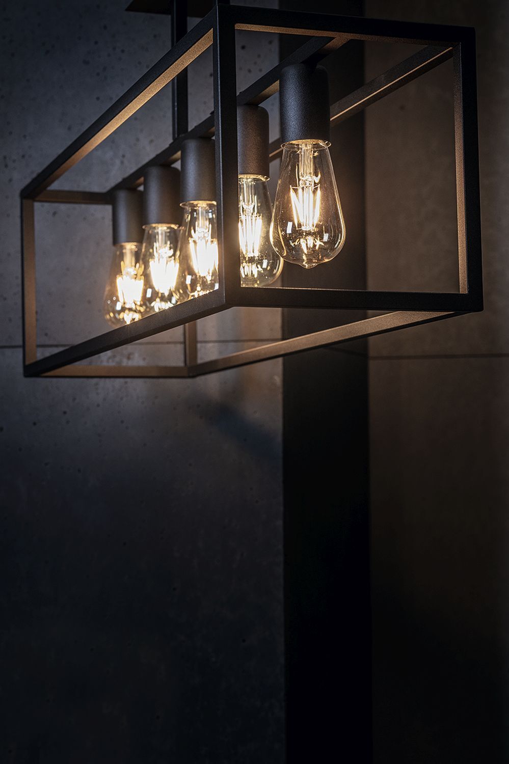 Plafonnier noir 5xE27 Salon Lampe DAVID