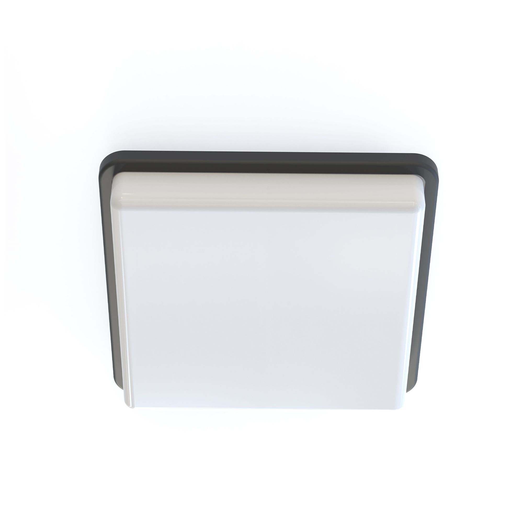 Deckenlampe eckig IP44 E27 Schwarz Weiß Modern B: 25 cm decke, deckenleuchte, panelleuchte, weiß, randlos
