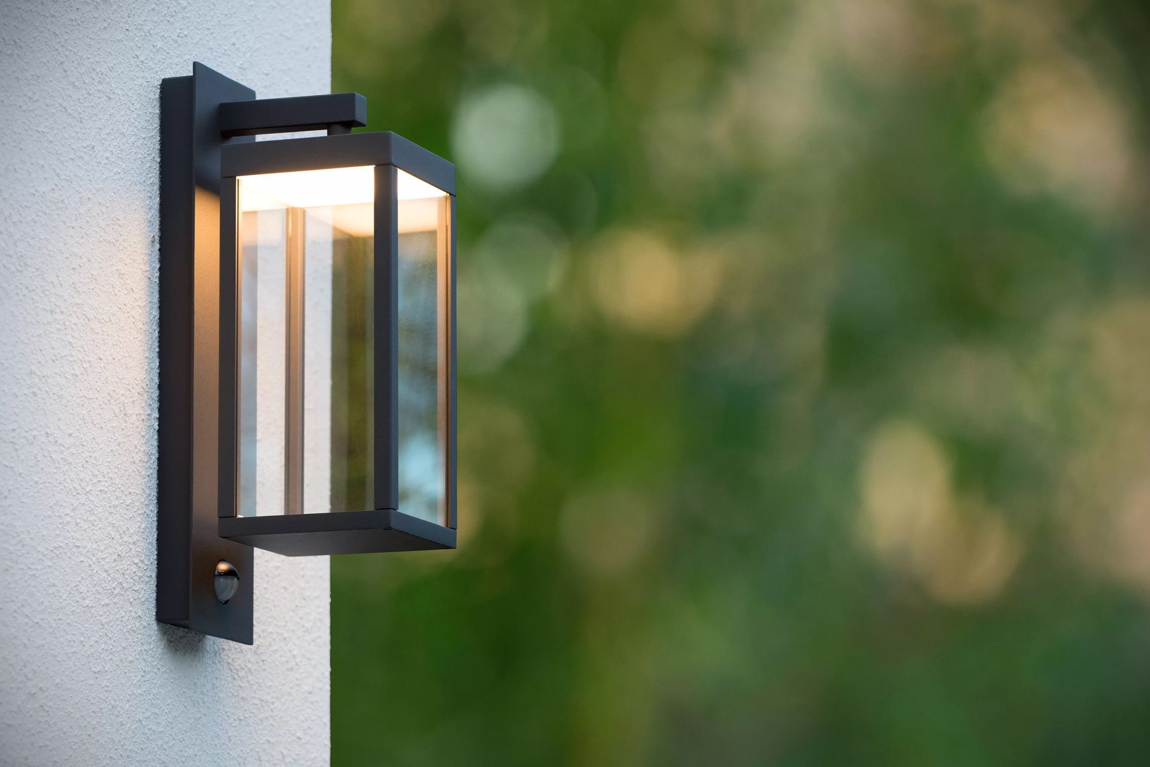 Applique LED avec détecteur de mouvement aluminium verre 3000 K