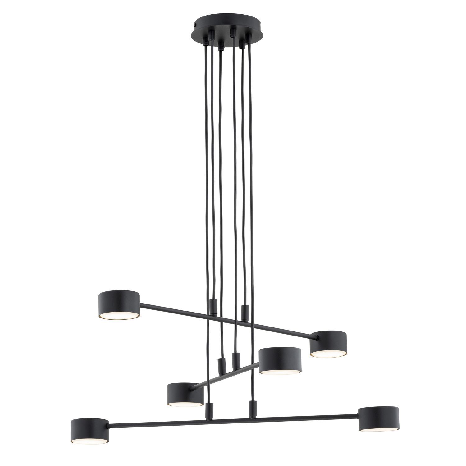 Suspension noir métal L : 70 cm réglable 6x GX53