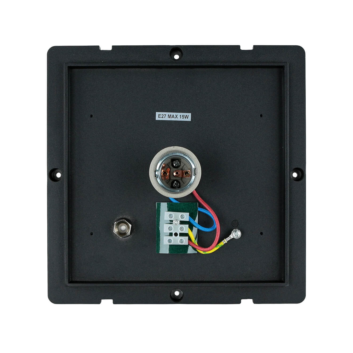 Luminaire de socle aluminium E27 IP65 25,5 cm graphite carré Sicher