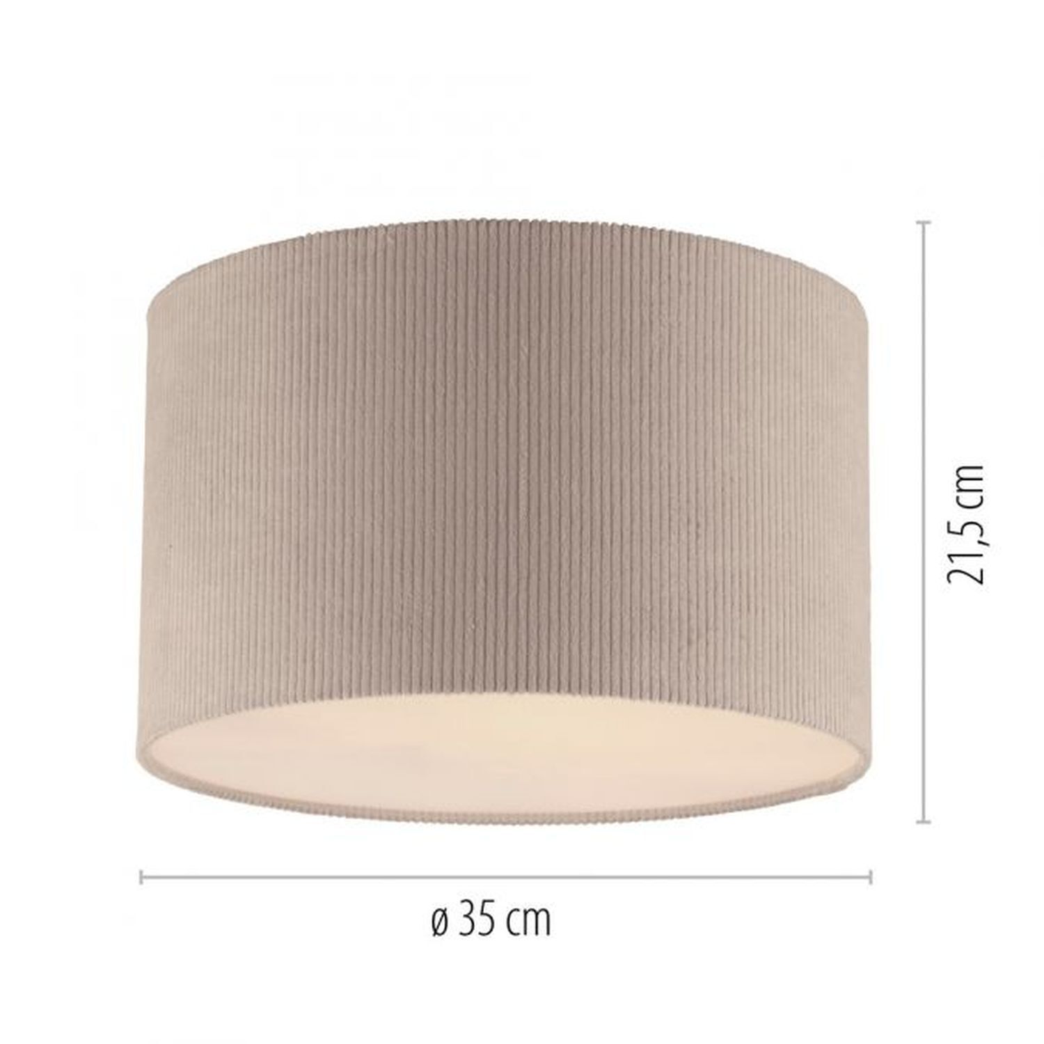 Lampe de plafonnier en tissu beige E27 Ø35 cm confortable et peu éblouissant