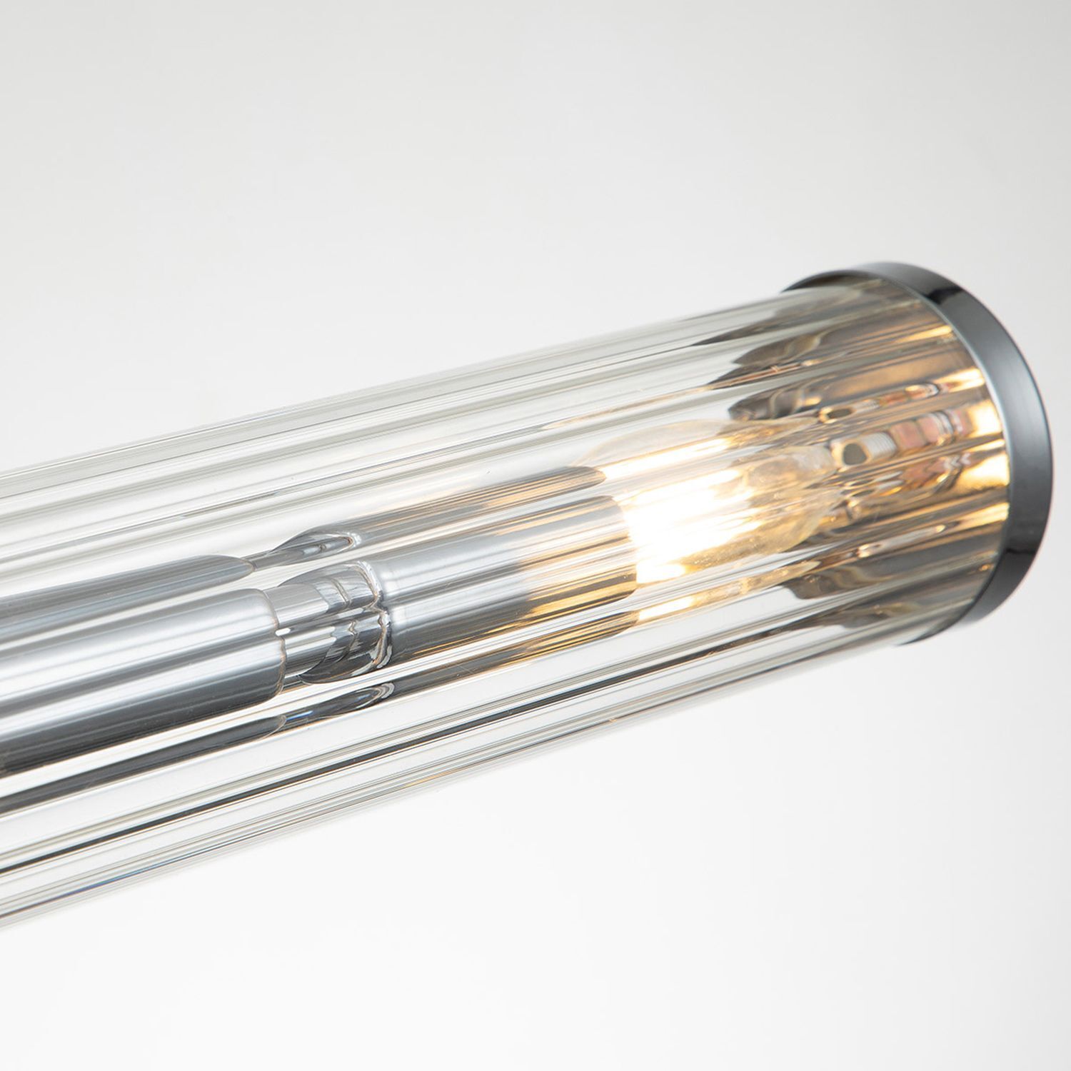 Lampe de salle de bain murale métal verre L : 69,1 cm IP44 chrome