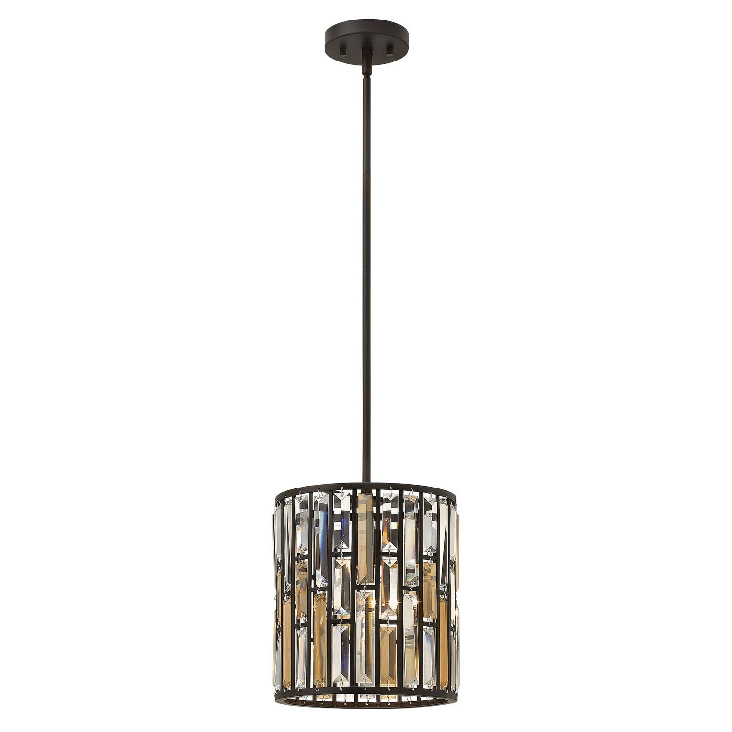 Suspension PRISM Bronze Ø26cm Lampe Art Déco