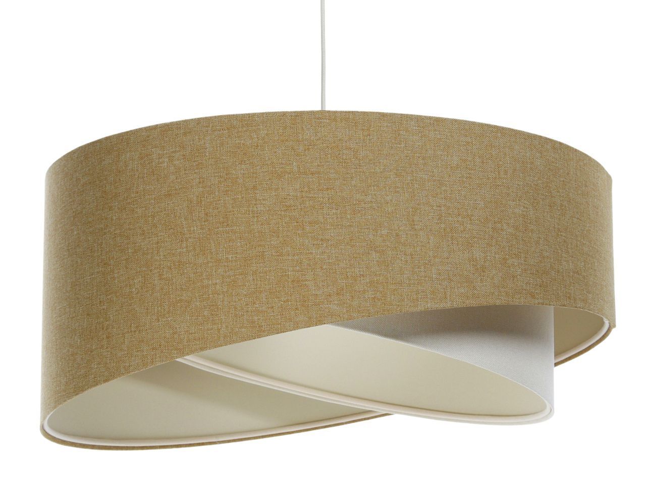 Boho Lampe à suspendre Tissu Beige Crème E27 ronde Ø 50 cm Moderne
