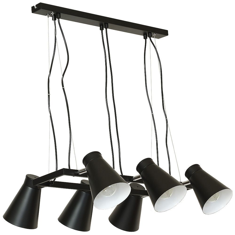 Lampe à suspendre BEVAN en noir 6-flmg