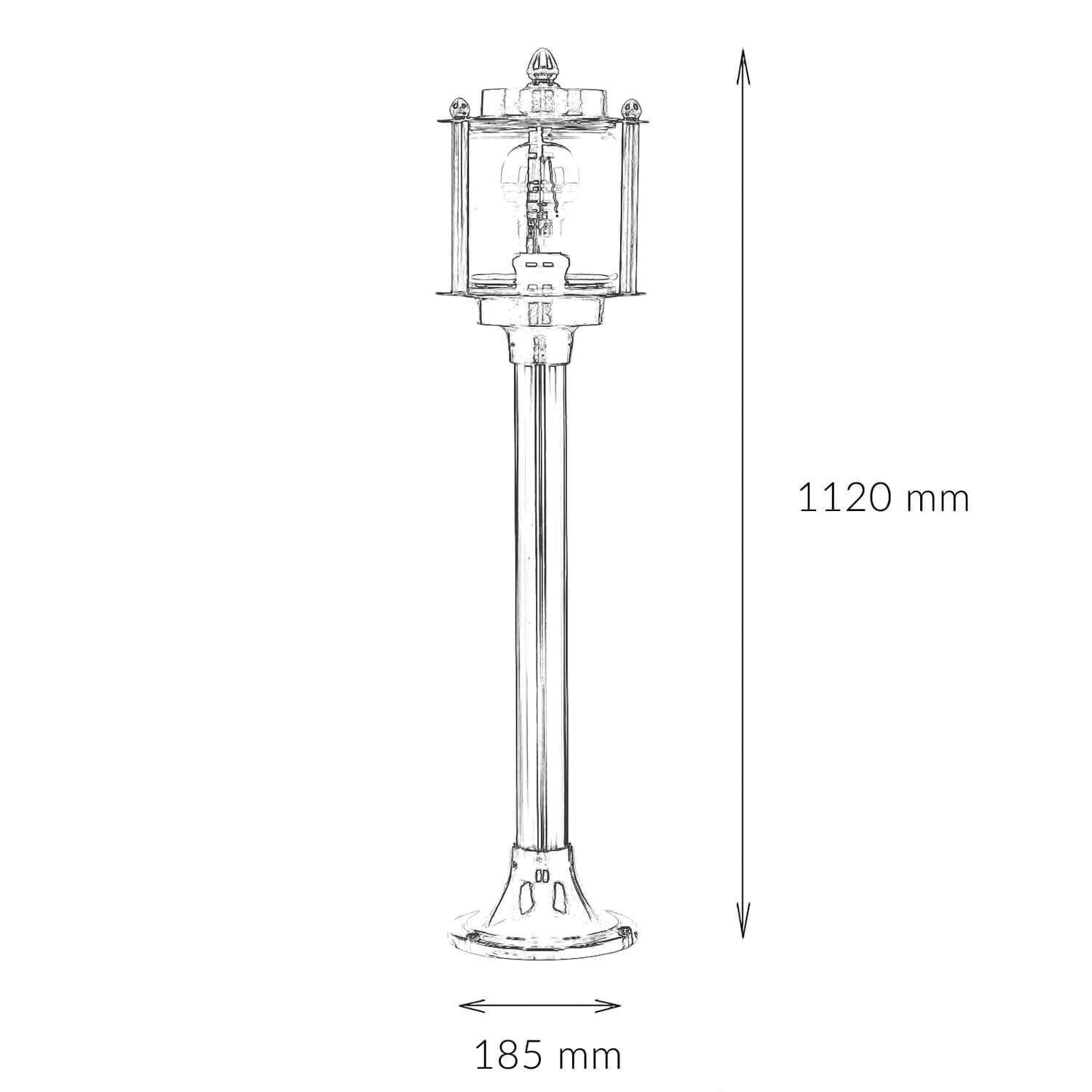 Lampe de jardin maritime laiton inoxydable H:89cm