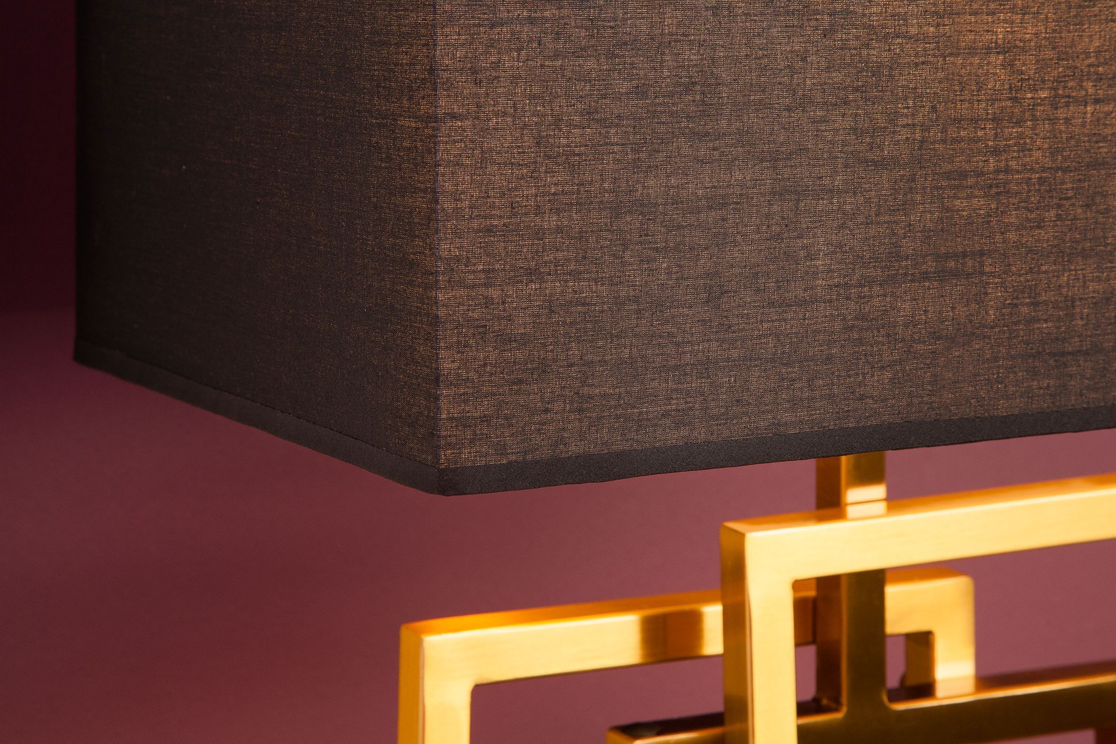 Lampe de table confortable noir or tissu anti-éblouissement E27