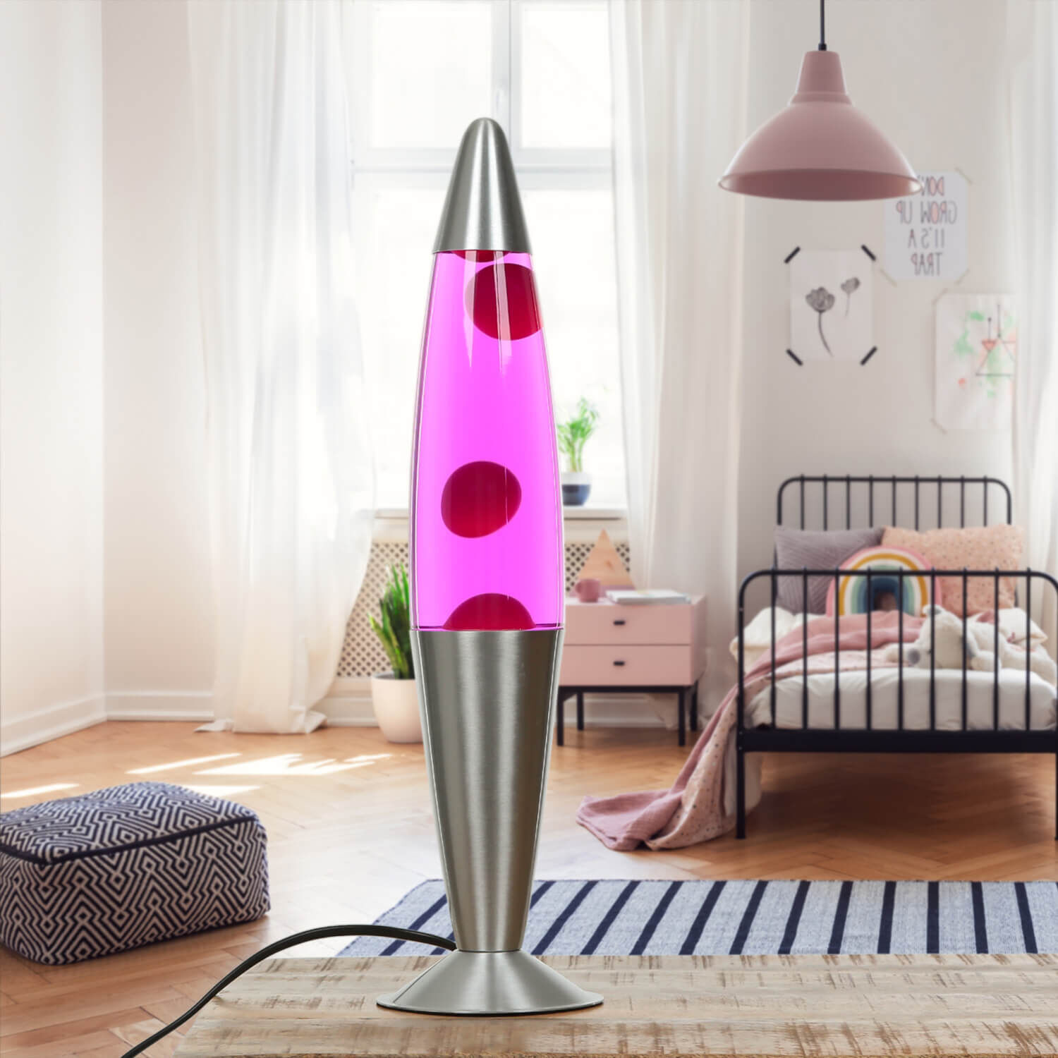 Lampe à lave insolite Rose 42cm de haut Rétro JENNY