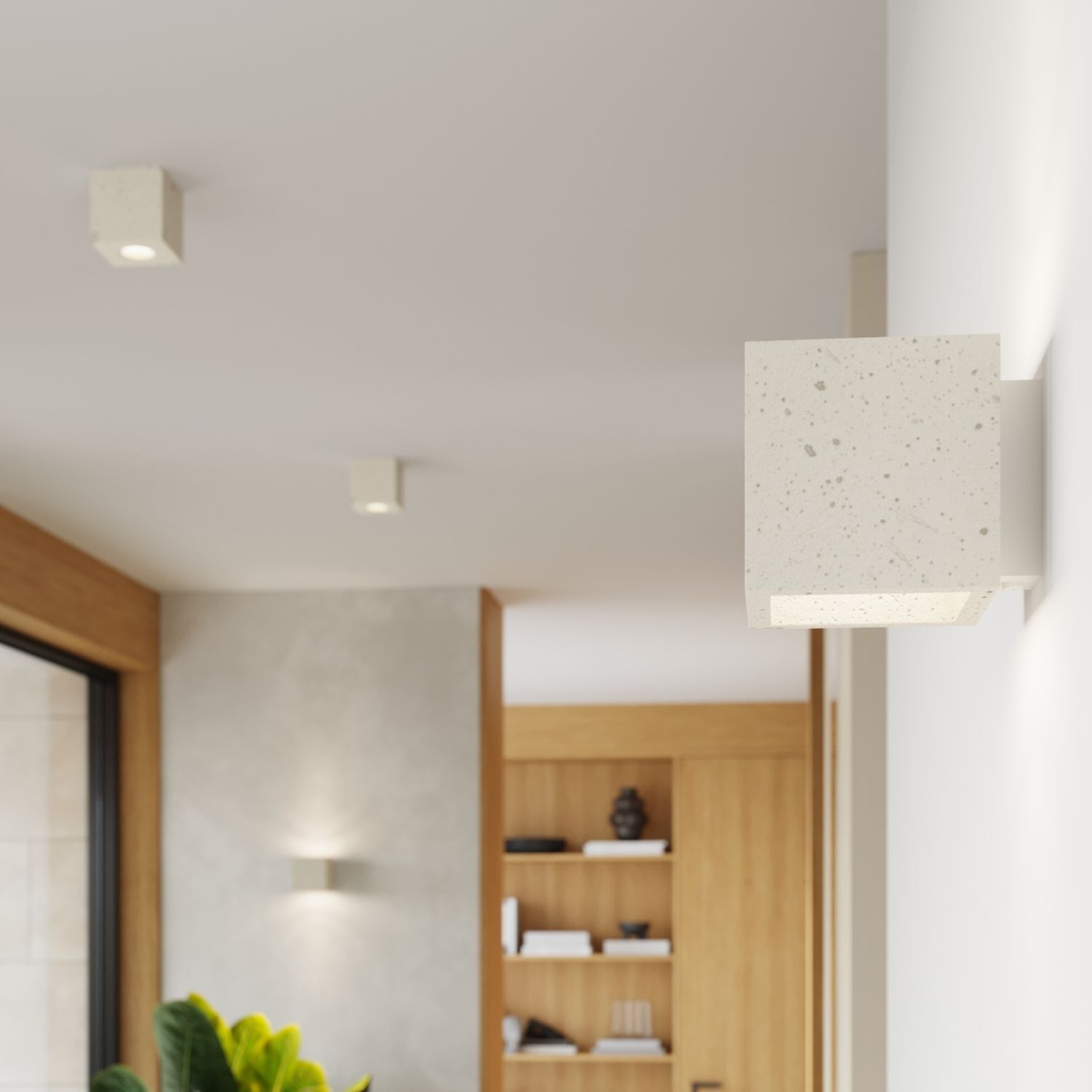Wandlampe Beton Beige G9 L:10 cm Up Down Indirekt Drinnen, Innenarchitektur, Deckenleuchte