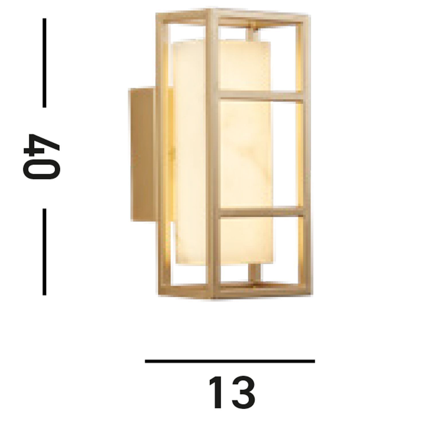 LED Wandlampe Harz Stahl IP44 3000 K in Gold Weiß Wandleuchte, Wandlampe, Goldton, Rahmen, Lampenschirm