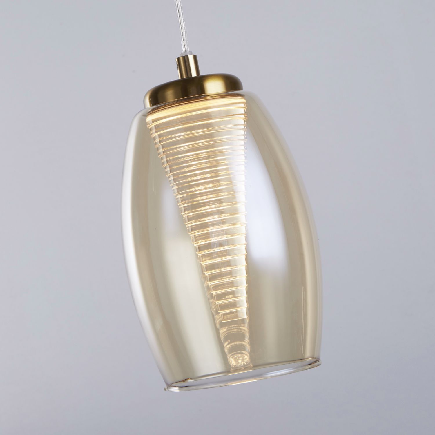Verre Lampe à suspendre LED en bronze champagne 3000 K
