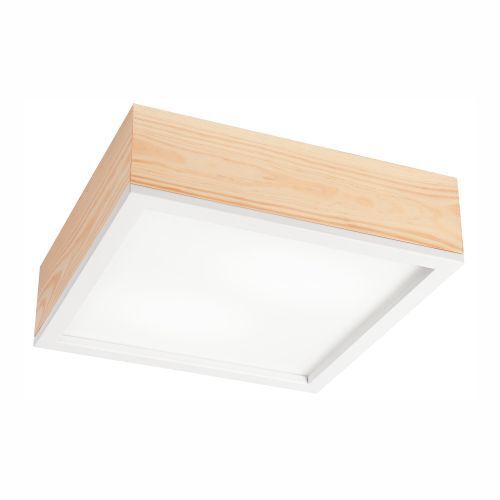 Lampe de plafonnier en bois à faible éblouissement Abat-jour en verre E27 L:31 cm carré Deckenleuchte, Postfach