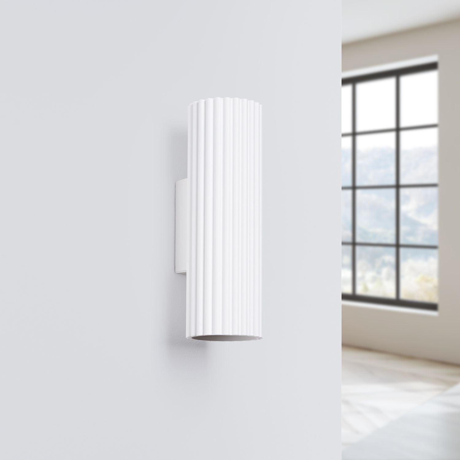 Applique intérieure petite H : 20 cm Blanc 2x GU10 Up Down Alu