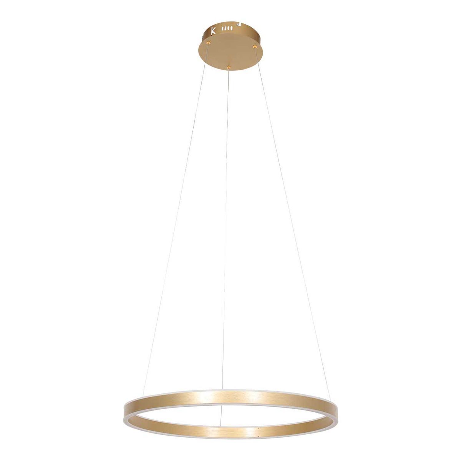 Suspension LED ronde dorée L:60 cm 42 W élégante