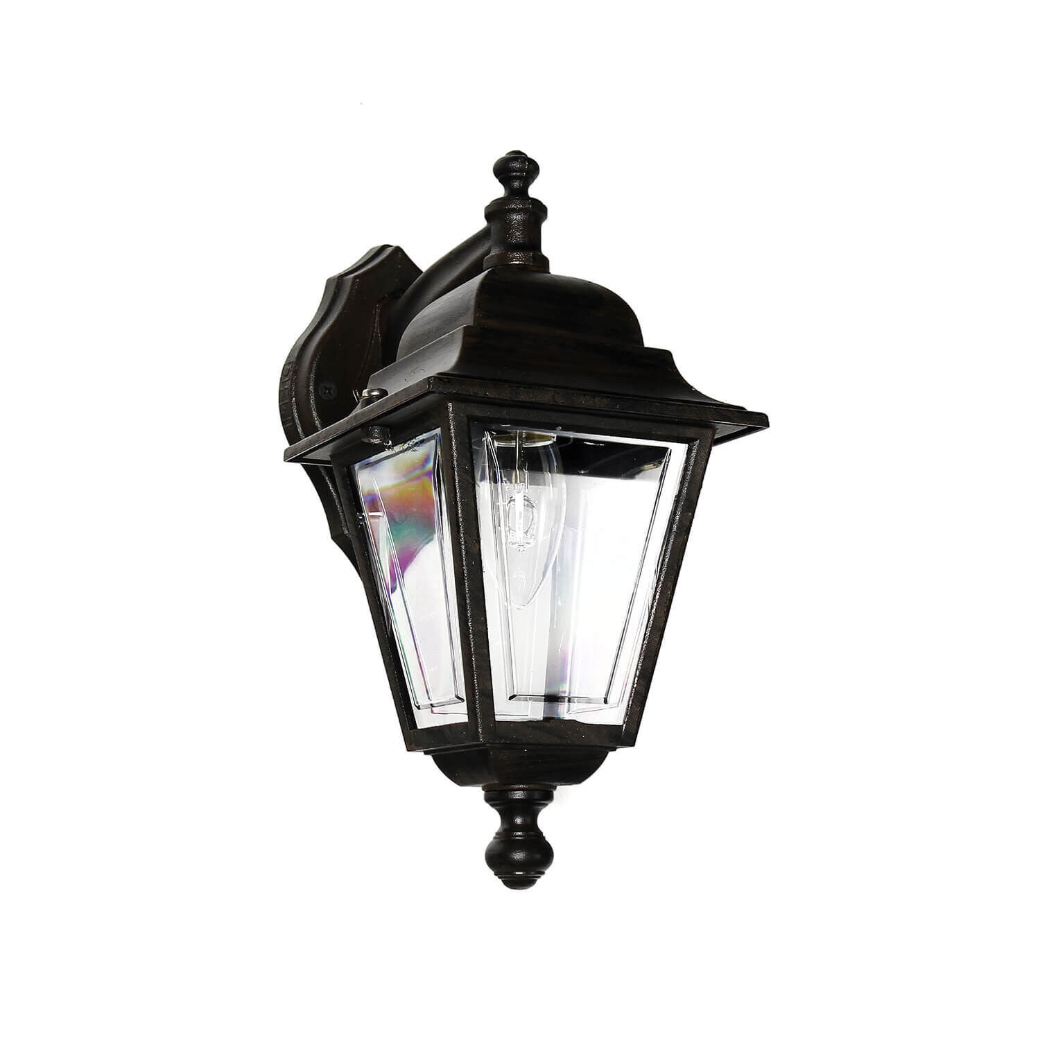 Lampe d'extérieur noire Aluminium IP44 Rustique E27