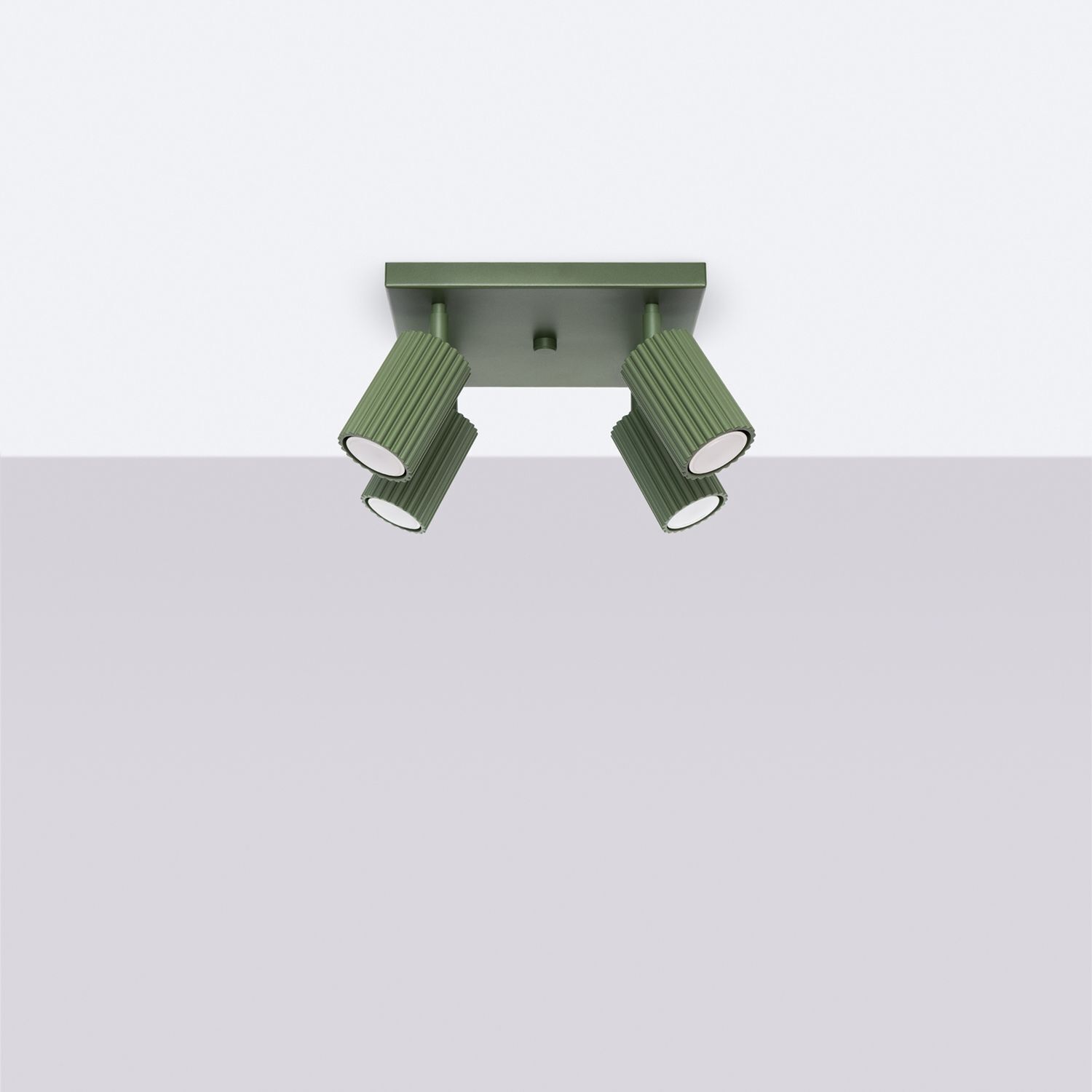 Lampe de plafonnier Vert L : 25 cm petit orientable 4x GU10 Aluminium