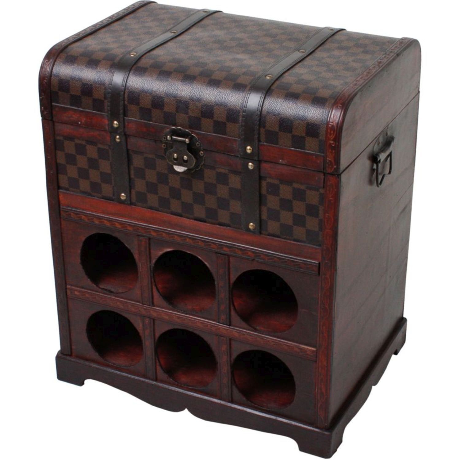 Weinschrank Truhe H: 48 cm klein Braun antik BECKETT Postfach, Kabinett, Mobiliar, Kiste, Schatz