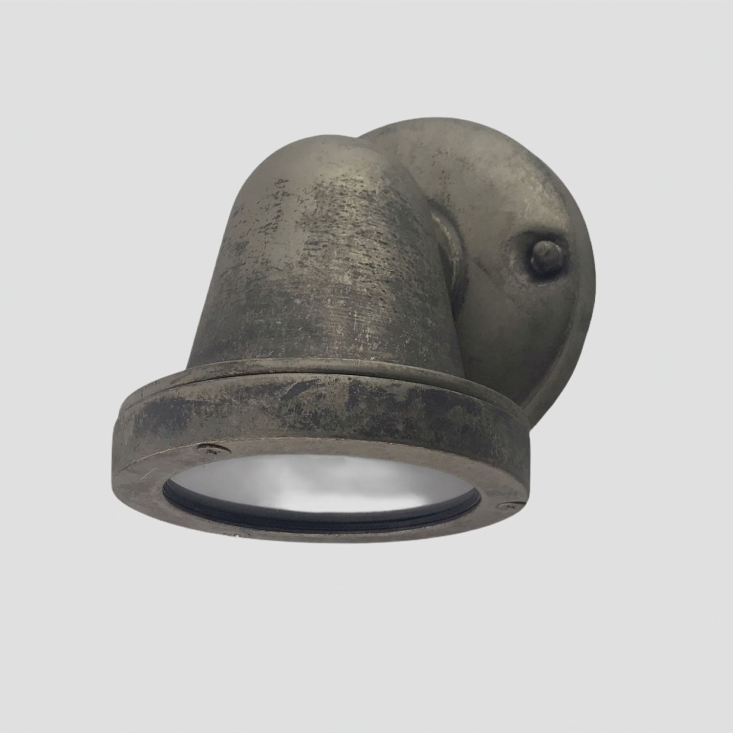 Lampe d'extérieur murale laiton véritable verre hauteur 14 cm IP64 Downlight