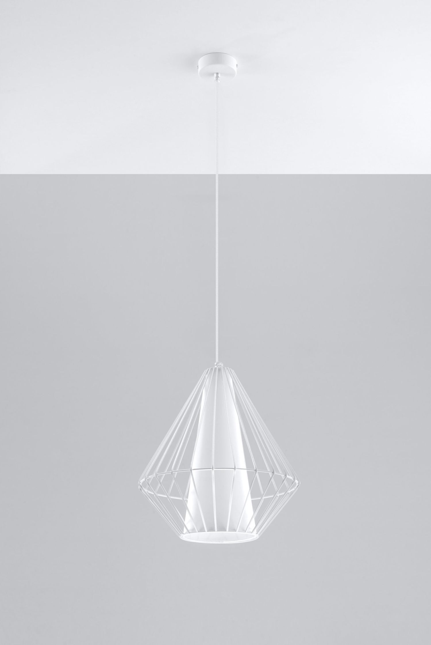 Suspension Blanc Ø 28 cm E27 double abat-jour NASHIRA