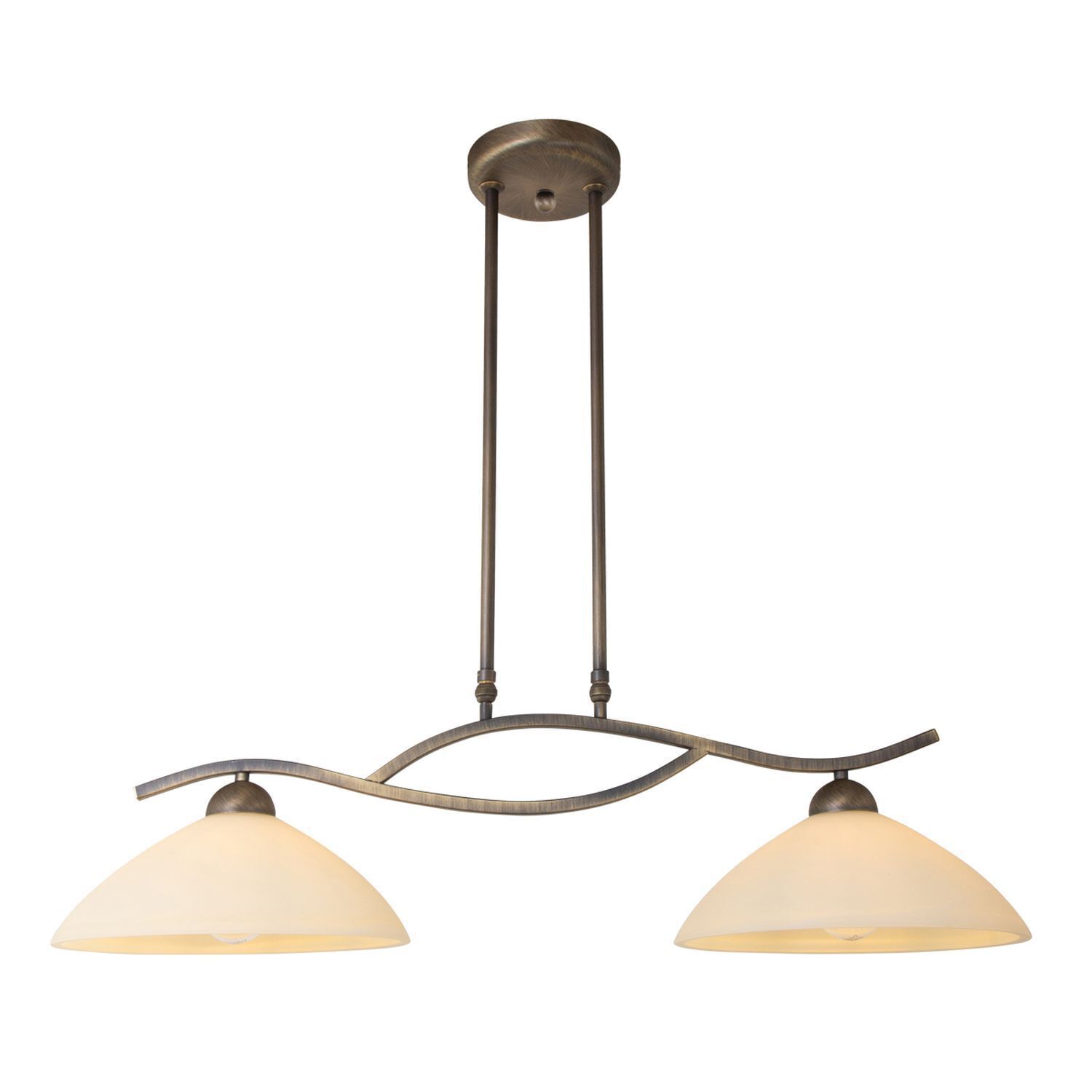 Plafonnier confortable métal verre bronze crème 82 cm