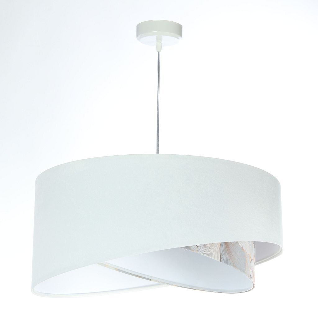 Lampe à suspendre Blanc Crème rond Ø 50 cm E27 Aspect velours Tissu