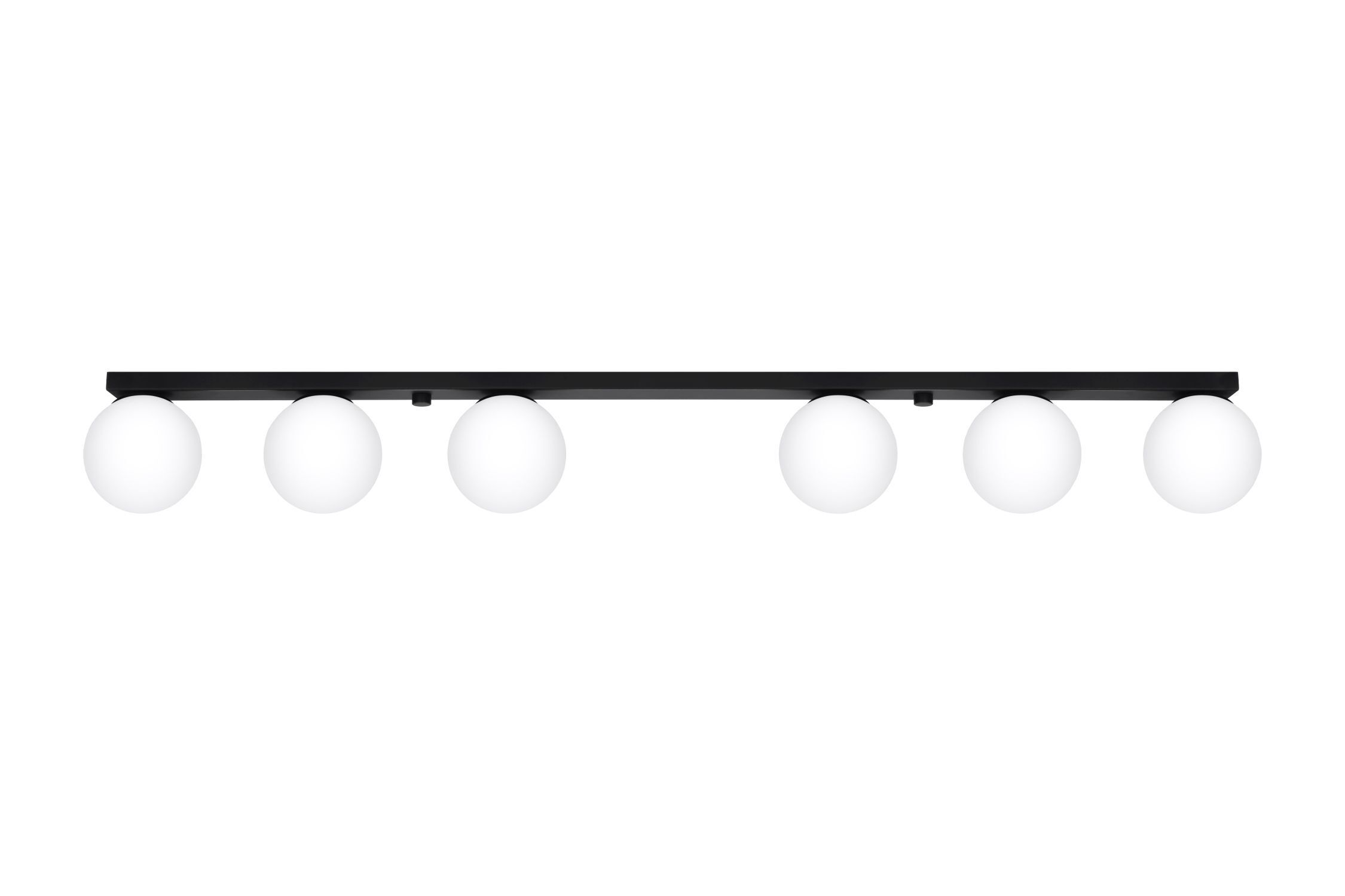Grand plafonnier 120 cm de long verre boules 6-flamme G9