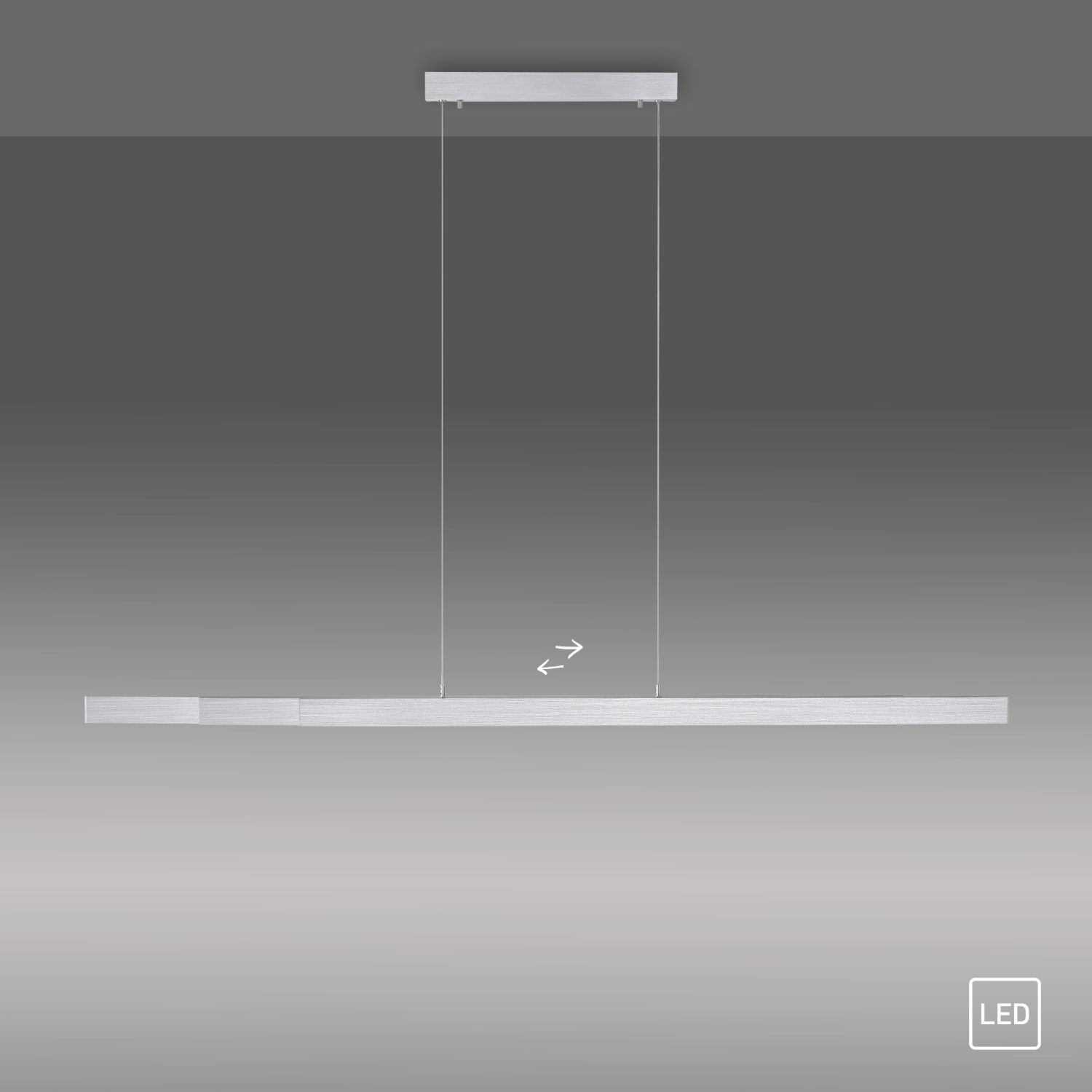 Suspension à LED en aluminium 13 W 165 cm allongée