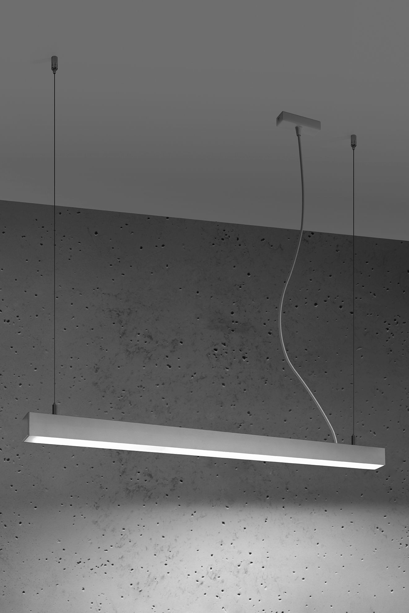 Lampe à suspendre LED blanche 90 cm métal 4000 K 3120 lm étroite