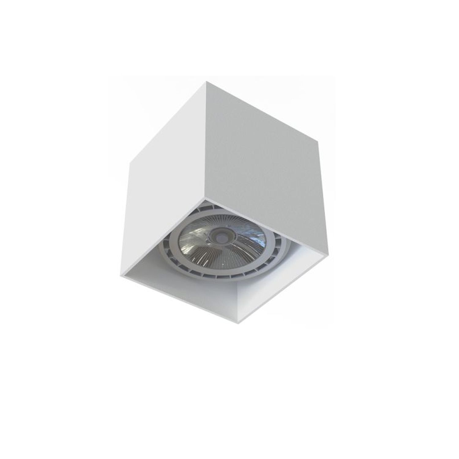 Spot de plafond blanc GU10 aluminium cube L : 12 cm
