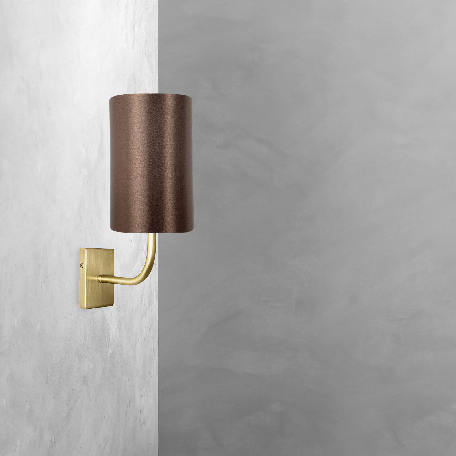 Applique E27 en bronze clair brun tissu laiton Moderne