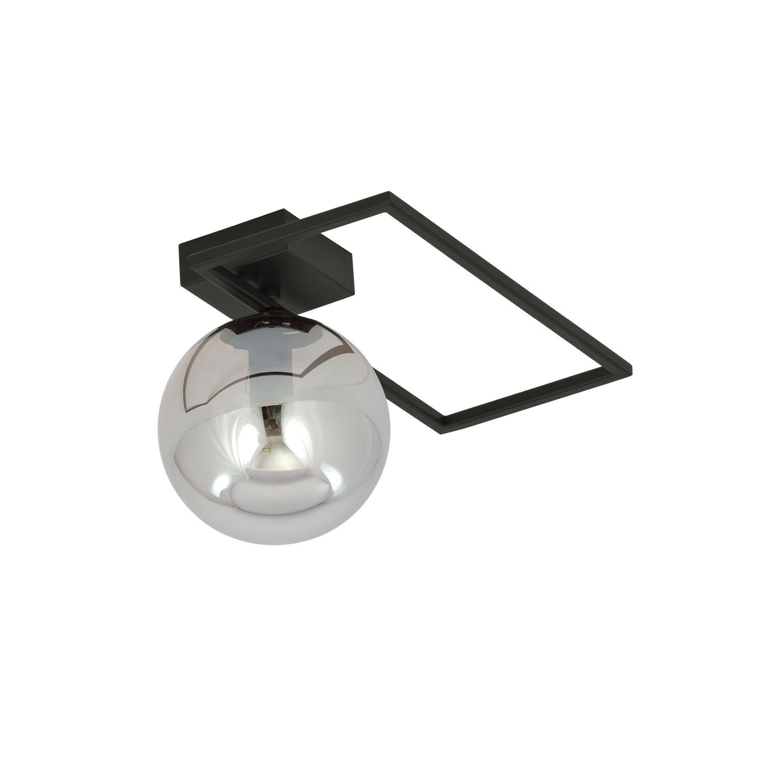 Plafonnier Noir Gris E14 L : 30 cm Abat-jour sphérique petit