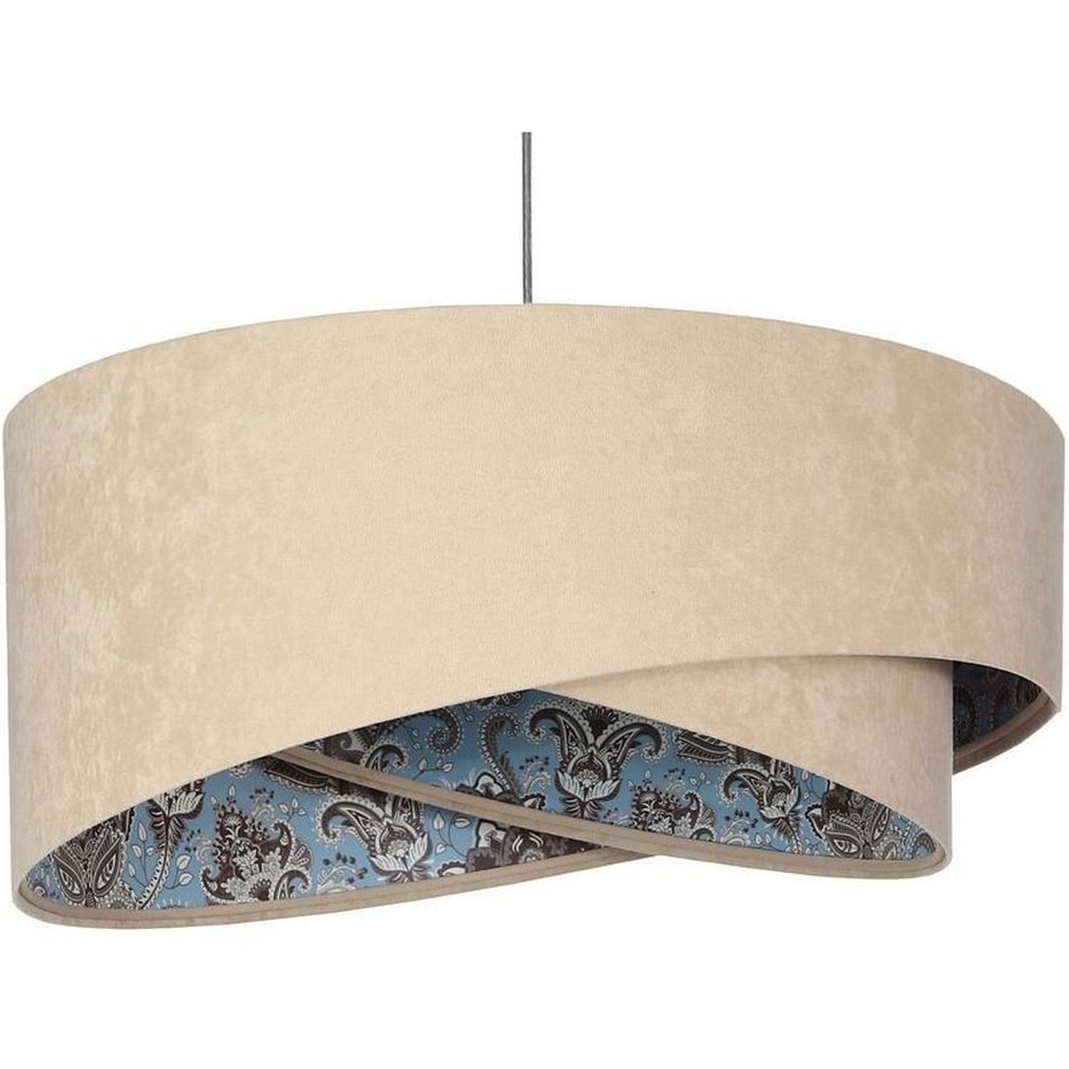 Suspension Tissu aspect velours rond Ø 50 cm Moderne E27