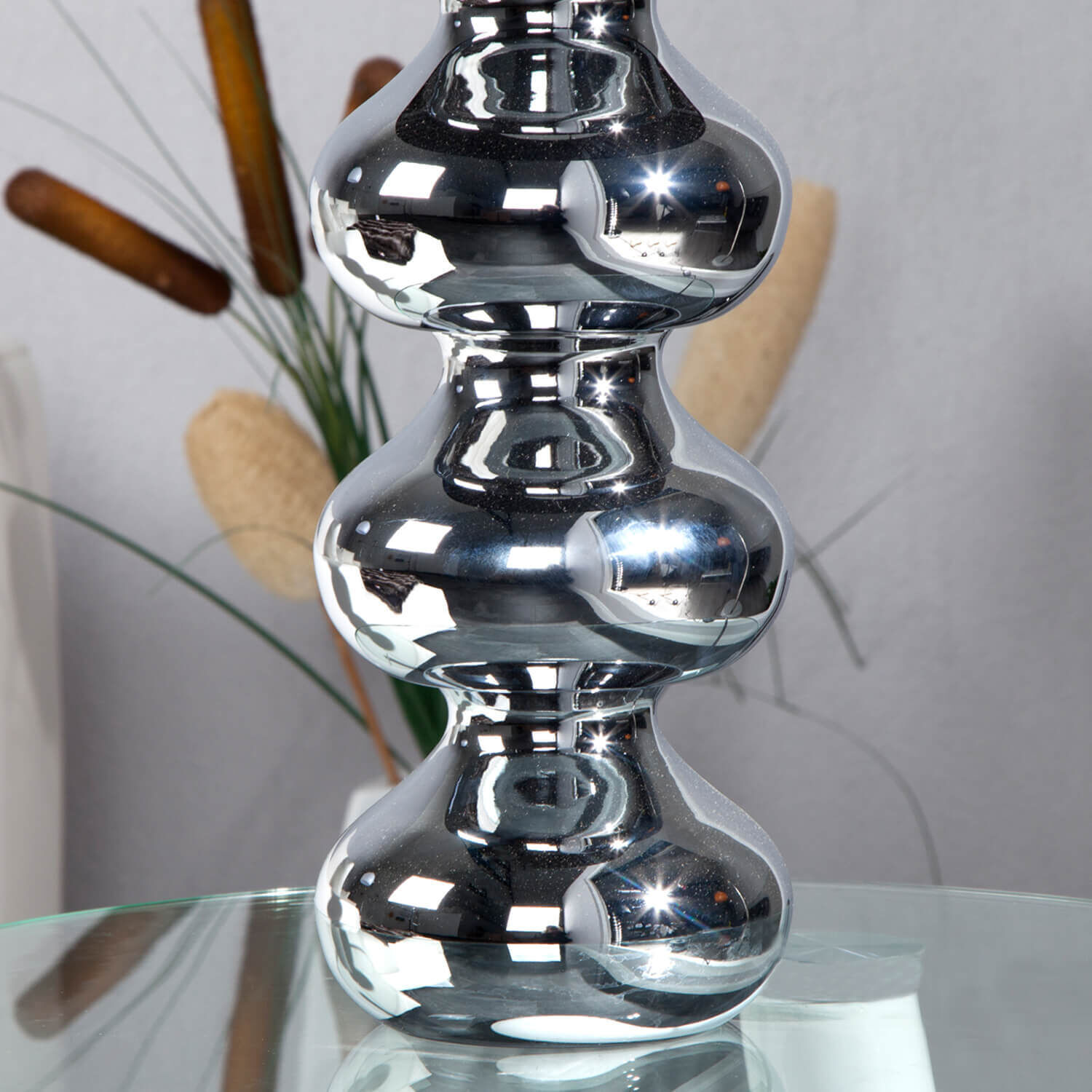 Lampe de table 50cm design moderne noble noir chrome