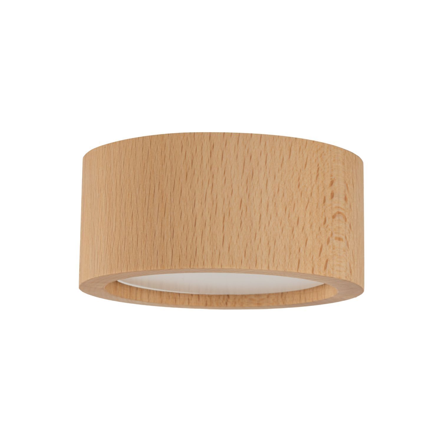 Plafonnier rond Ø 9,5 cm H : 4,5 cm En saillie GX53 Bois