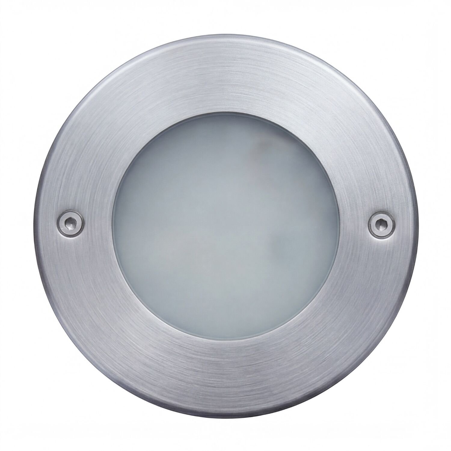 LED Einbaustrahler Aluminium IP67 rund Ø12 cm Nickel LED-licht, Wandleuchte, Rund, brushed metal, Glasabdeckung