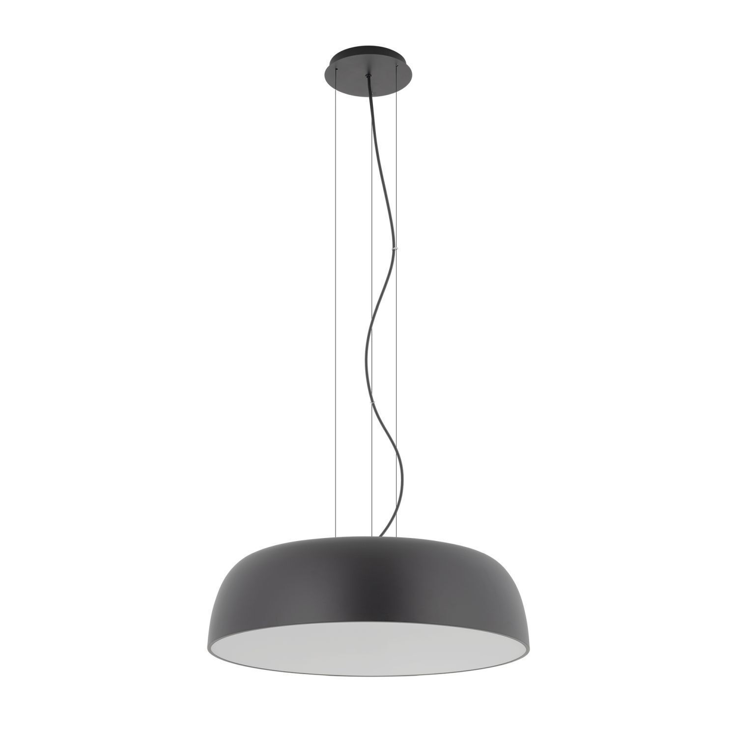 Lampe à suspendre Gris Métal Ø58 cm rond E27 réglable en hauteur