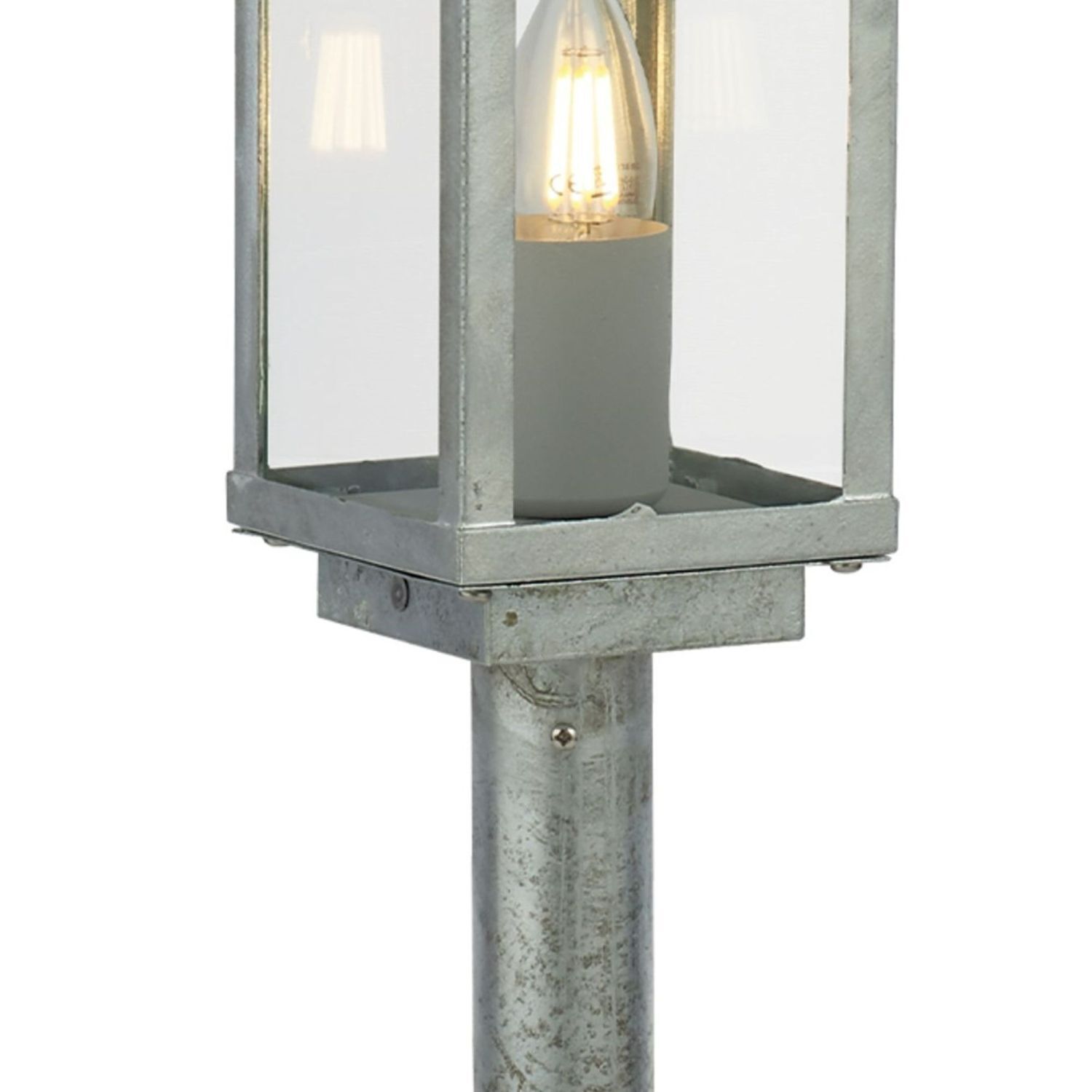 Lampe d'extérieur jardin 50 cm IP44 en argent carré E27