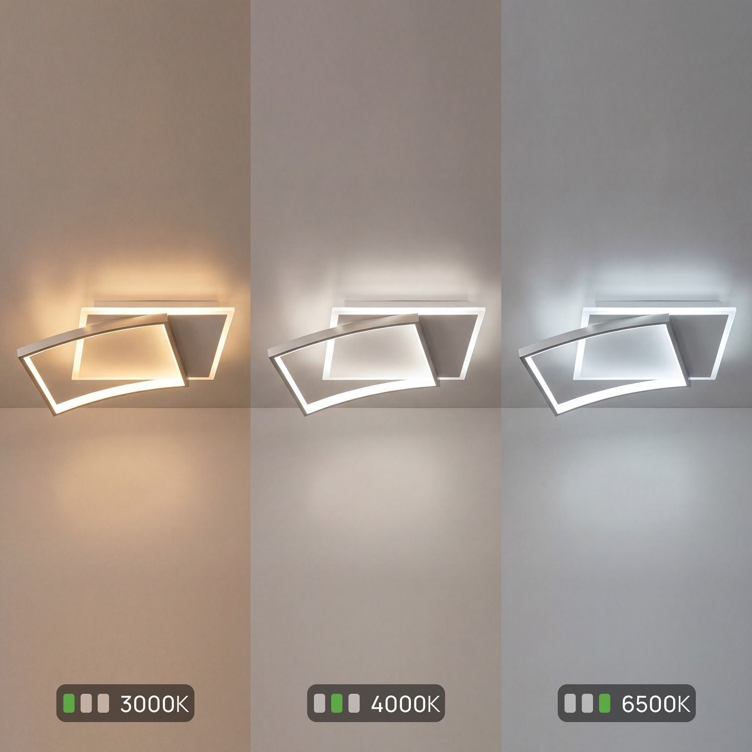 Plafonnier LED Blanc Argent 40 W 4800 lm L:42 cm decke, lampe, wandlampe, innenbeleuchtung, neutralweiß