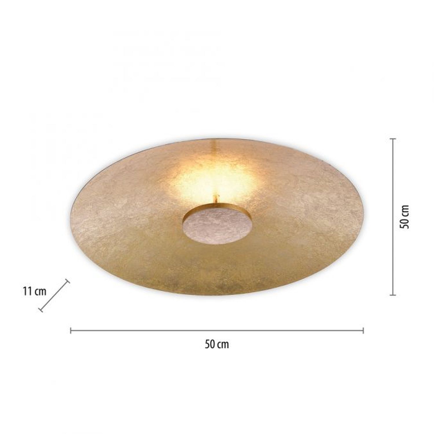 LED Deckenleuchte Metall dimmbar in Blattgold 3000 K LED Deckenleuchte Metall dimmbar in Blattgold 3000 K